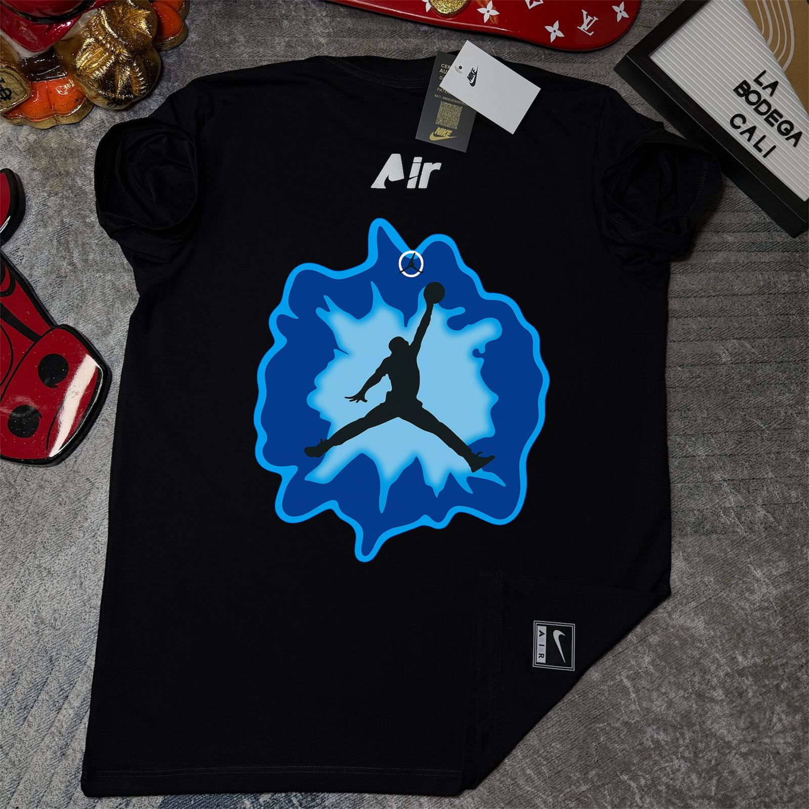 Camiseta Air Jordan Blue Splash Premium – Basketball & Alto Impacto Visual